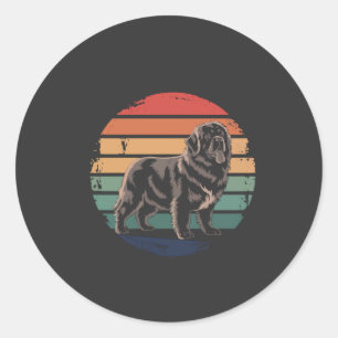 Retro-Newfoundland-Geschenke für Männer, die Hunde Runder Aufkleber