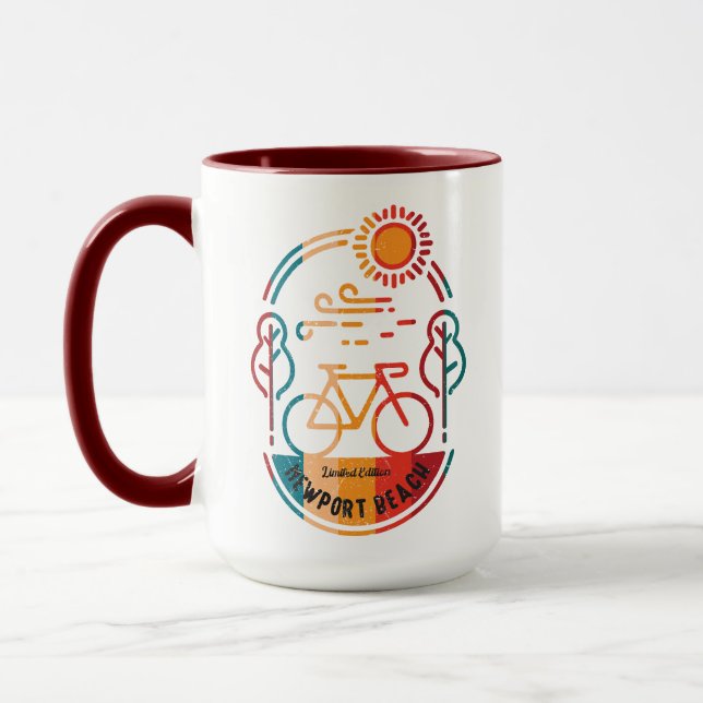 Retro Newport Beach Bike Trail Tasse (Links)
