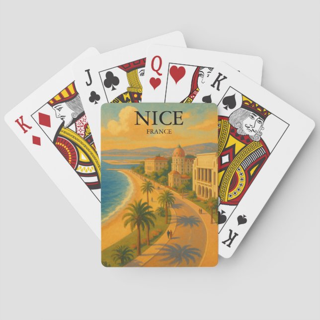 Retro Nice Frankreich Côte d'Azur Spielkarten (Rückseite)