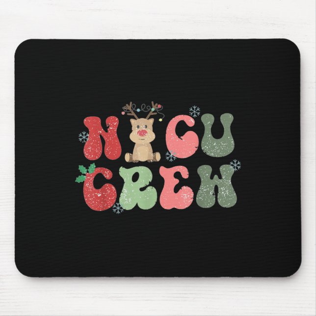 Retro Nicu Crew Christmas Lights Reindeer Neonatal Mousepad (Vorne)
