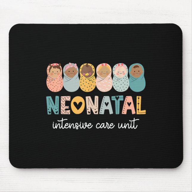 Retro Nicu Nurse Shirt Intensivstation für Neugebo Mousepad (Vorne)