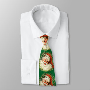 Retro Niedlich Chubby Santa Wreath Holiday Apparel Krawatte