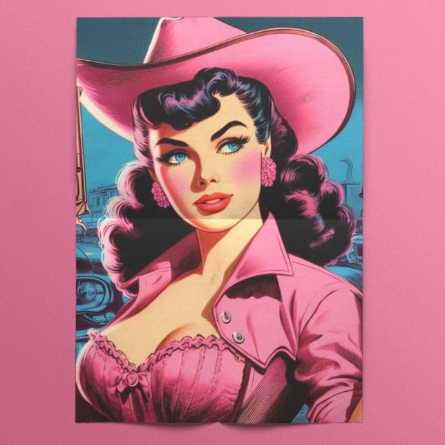 Retro Niedlich Cowgirl Seidenpapier (Von Creator hochgeladen)
