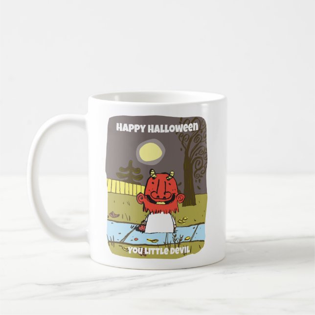 Retro Niedlich Devil Halloween-Tasse Kaffeetasse (Links)