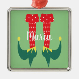 Retro Niedlich Elf Feet Heels Weihnachten Gegenwar Ornament Aus Metall