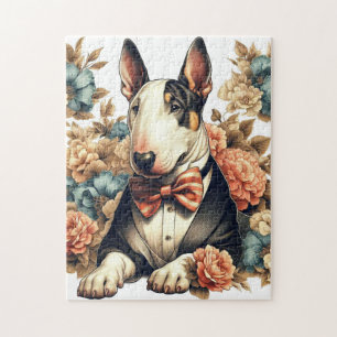 Retro Niedlich Floral Bull Terrier