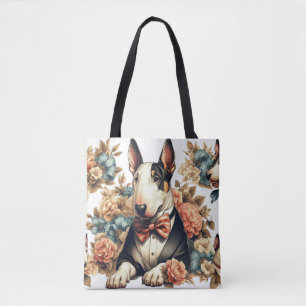 Retro Niedlich Floral Bull Terrier Tasche