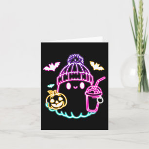 Retro Niedlich Ghost Kaffee Drink Spooky Halloween Karte