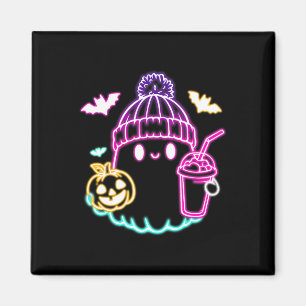 Retro Niedlich Ghost Kaffee Drink Spooky Halloween Magnet
