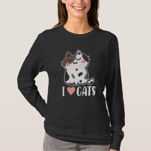 Retro Niedlich Ich Liebe Katzen Katzenlady Papa Kä T-Shirt