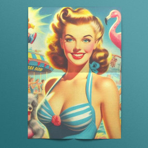 Retro Niedlich Kitsch Girl Seidenpapier