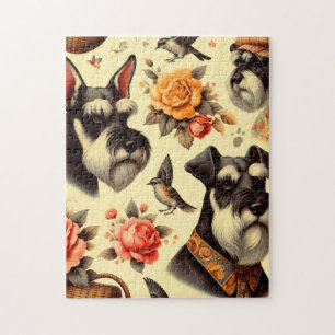 Retro Niedlich Schnauzer Illustration