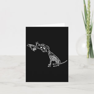 Retro Niedlich Skeleton Hand Boop Dog Funny Hallow Karte