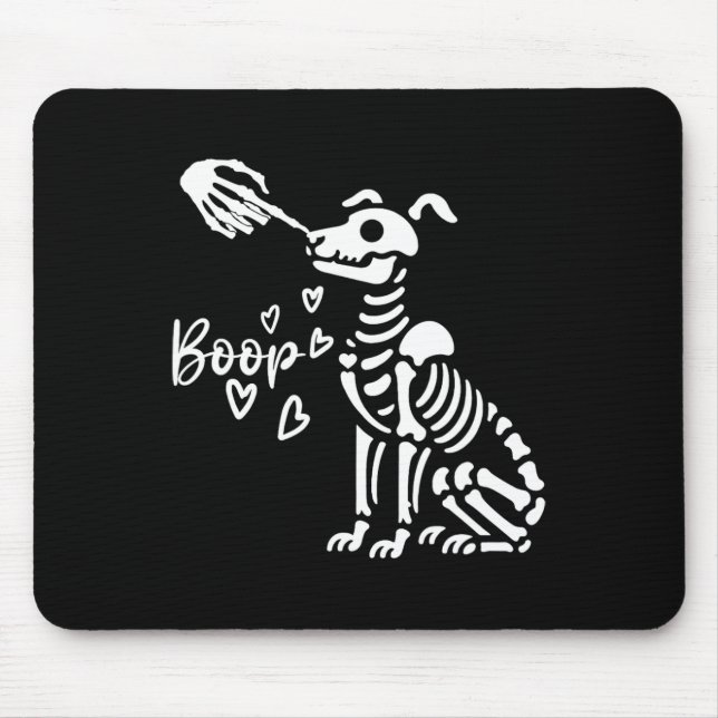 Retro Niedlich Skeleton Hand Boop Dog Funny Hallow Mousepad (Vorne)