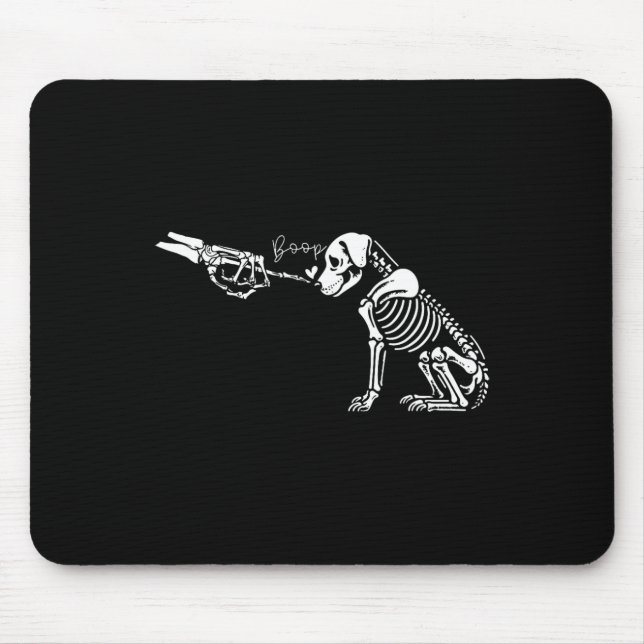 Retro Niedlich Skeleton Hand Boop Dog Funny Hallow Mousepad (Vorne)