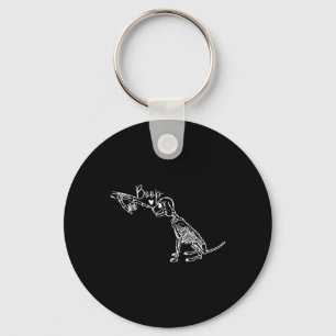 Retro Niedlich Skeleton Hand Boop Dog Funny Hallow Schlüsselanhänger