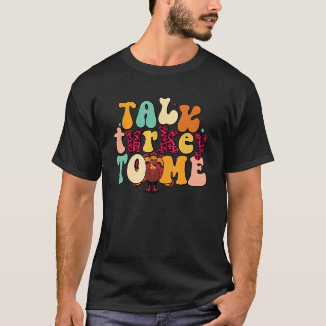 Retro Niedlich sprechen Türkei mit mir Erntedank K T-Shirt (Vorderseite)