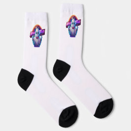 Retro Niedliche Halloween-Ghost-Artwork - Neon Socken