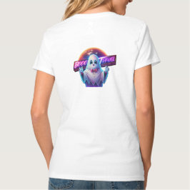Retro Niedliche Halloween-Ghost-Artwork - Neon T-Shirt