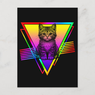 Retro Niedliche Katze Postkarte