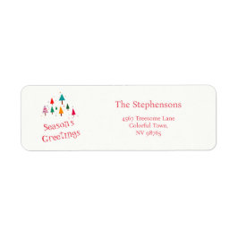 Retro Niedliche Weihnachtsbaumen Rücksendeadresse 