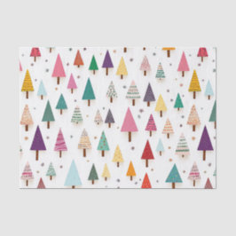 Retro Niedliche Weihnachtsbaumen Tissue Seidenpapier