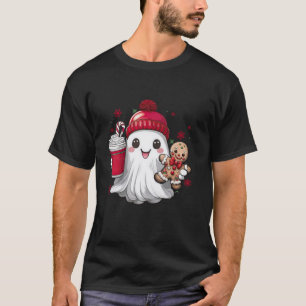 Retro Niedliche Weihnachtsgeister trinken Ice Kaff T-Shirt