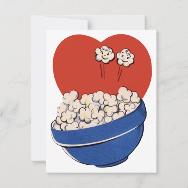 Retro Niedlicher Spaß, Bowl of Popcorn für die Fil (Vorderseite)
