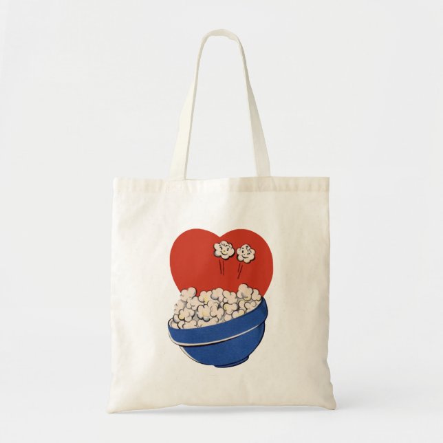 Retro Niedlicher Spaß, Bowl of Popcorn für die Fil Tragetasche (Vorne)