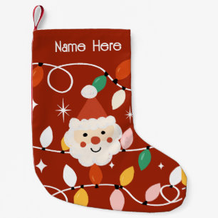 Retro Niedlicher Weihnachtsmann mit leuchtend rot Kleiner Weihnachtsstrumpf