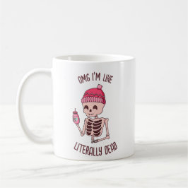 Retro Niedliches Halloween Skelett" Ich bin tot" P Kaffeetasse