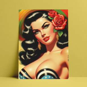 Retro-Niedliches Hot-Pinup Postkarte