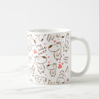 Retro niedliches Hundemuster Kaffeetasse
