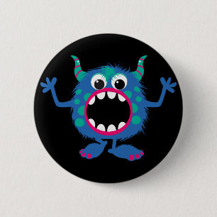 Retro niedliches Monster Button