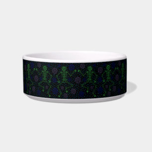 Retro Night Skeleton Polka Dots Napf
