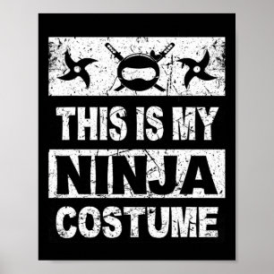 Retro Ninja Kostüm Halloween für junge Kinder Männ Poster