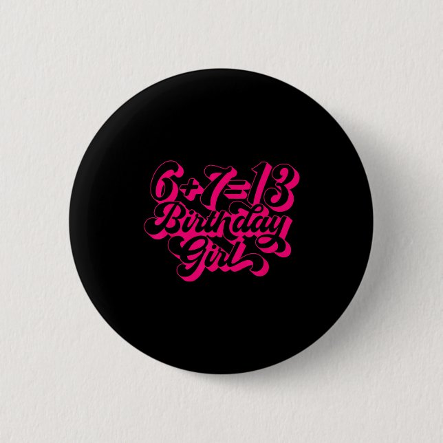 Retro Nk 13th Birthday Girl 6 7 Meme  Button (Vorderseite)