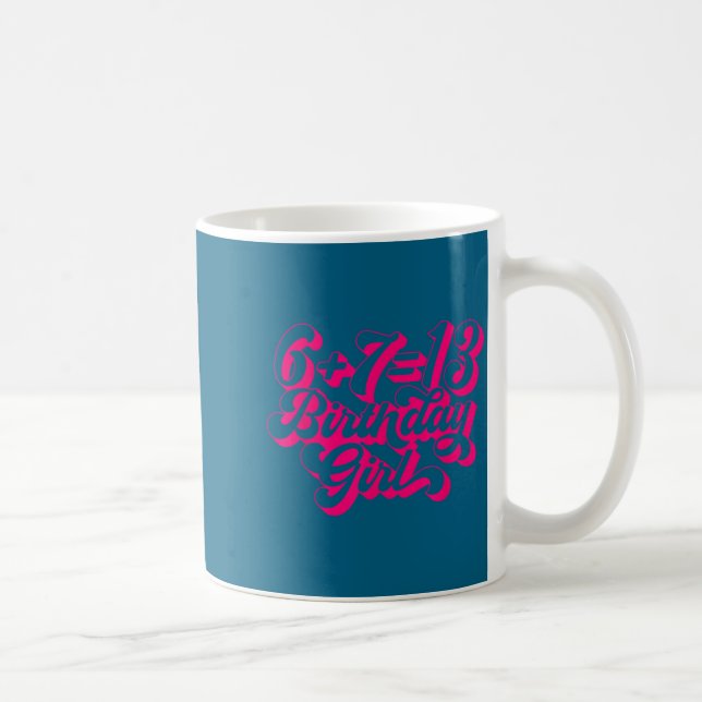 Retro Nk 13th Birthday Girl 6 7 Meme  Kaffeetasse (Rechts)