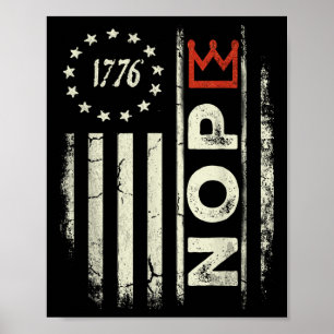 Retro No Kings Protest Signatur Vertikale amerikan Poster