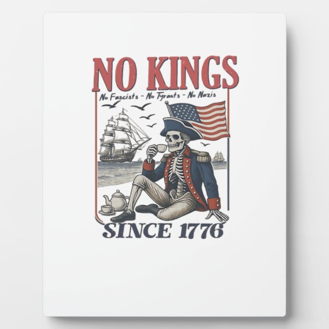 Retro No Kings Since 1776 - Könige Ablehnend Klass Fotoplatte (Vorderseite)