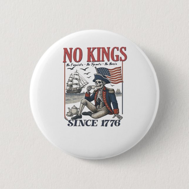 Retro No Kings Since 1776 Rejecting Kings Classic  Button (Vorderseite)