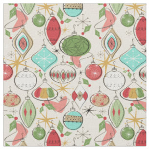 Rétro Noël frais ornemente le tissu