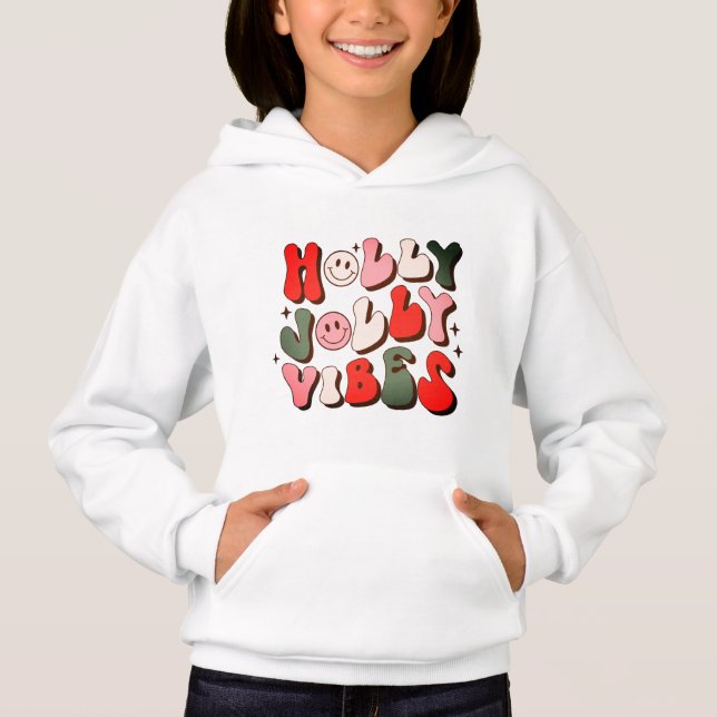 Retro Noël Holly Jolly Vibes Vacances tendance (Devant)