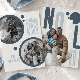 Retro Noel Typografie Familienfoto Weihnachten