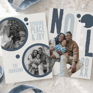 Retro Noel Typografie Familienfoto Weihnachten