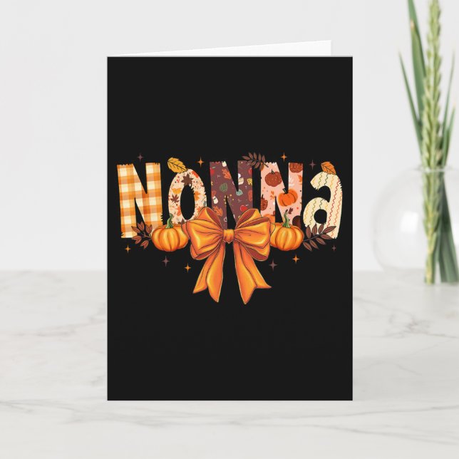 Retro Nonna Coquette Bows Grandma Fall Thanksgivin Karte (Vorderseite)