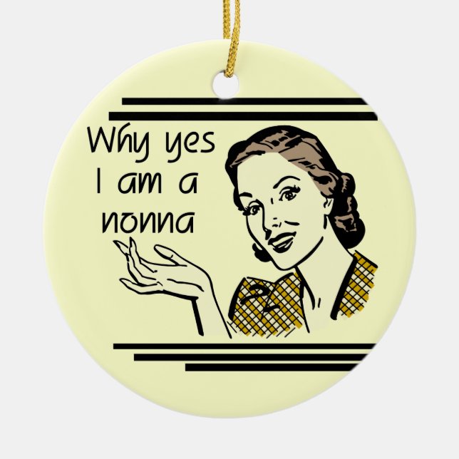 Retro Nonna T-Shirts und Geschenke Keramikornament (Vorne)