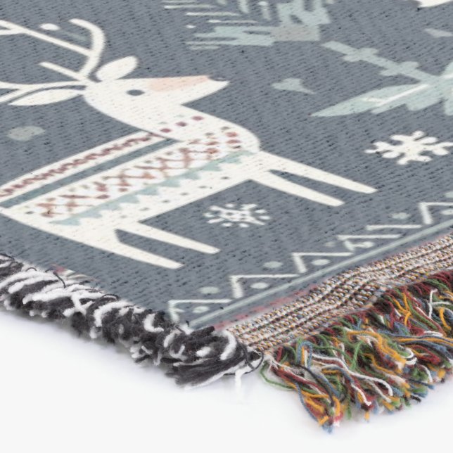 Retro-Nordic-Rentier-Muster Decke (Ecke)