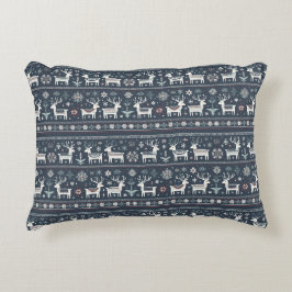 Retro Nordic Rentier Muster Dekokissen