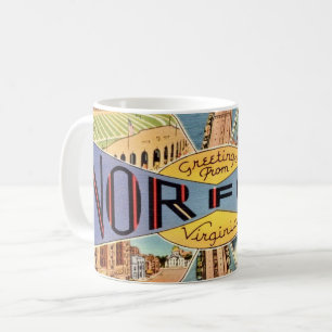 Retro Norfolk VA Postkarten-Tasse Kaffeetasse